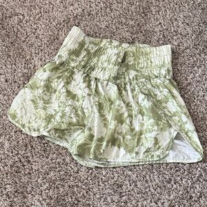 FP Movement by Free People Olive Tie-Dye Athletic Shorts
